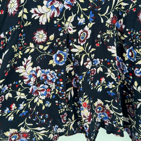 Lane Bryant blouse 26/28 black floral empire waist long sleeve whimsigoth boho - Picture 6 of 9